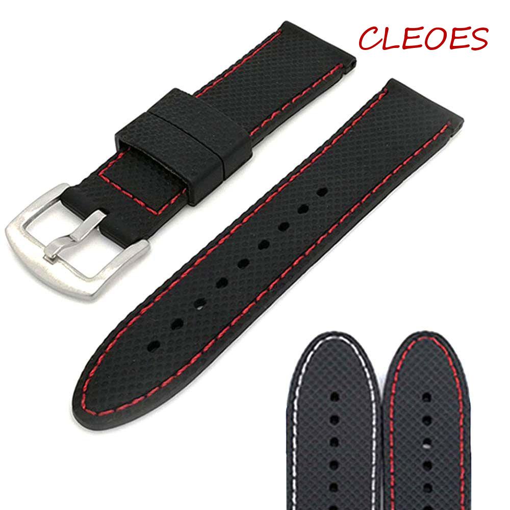 Dây Cao Su CLEOES 18mm 20mm 22mm 24mm Chống Nước Cho Đồng Hồ Accs