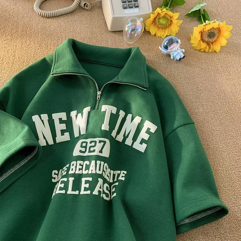 Áo Thun Polo Tay Ngắn Dáng Rộng In Họa Tiết Bọt Biển Thời Trang Mùa Hè Phong Cách Hàn Quốc Cho Nam