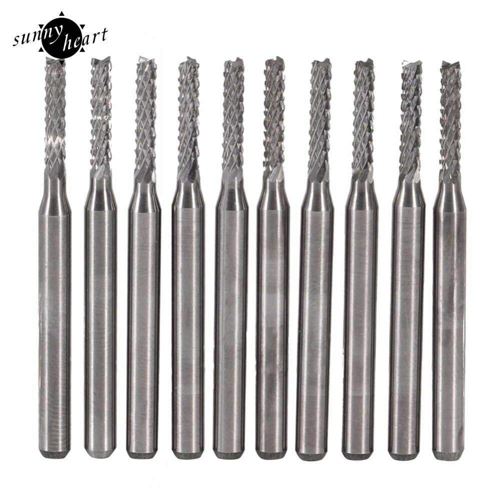 Set 10 Mũi Khoan Trái Bắp Kích Thước 3.175mm 1 / 8inch Cắt Gỗ CNC Tiện Dụng