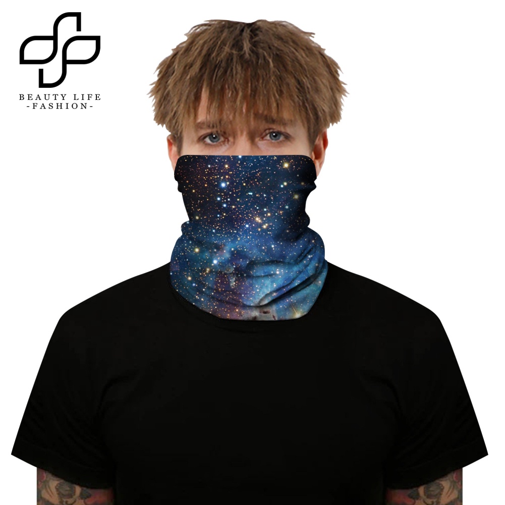 Khăn Bandana Che Mặt Và Cổ Chống Tia UV Chống Bụi In Họa Tiết Bầu Trời Sao 3D
