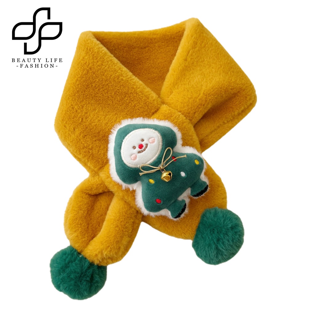 Khăn Choàng Cổ Bằng Vải Bông Họa Tiết Hoạt Hình Giáng Sinh Thời Trang Dành Cho Trẻ Em