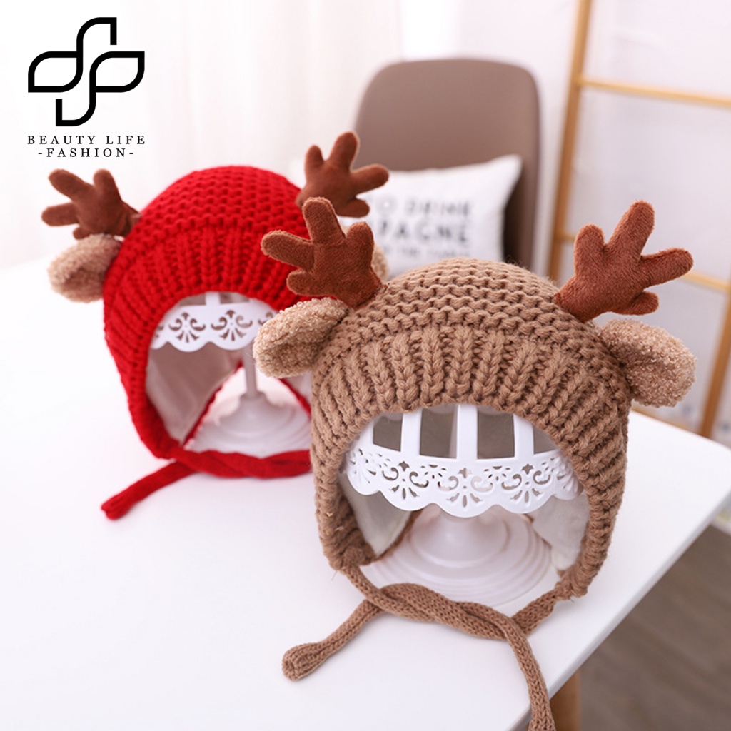 Mũ Len Che Tai Giữ Ấm Siêu Dễ Thương Cho Bé