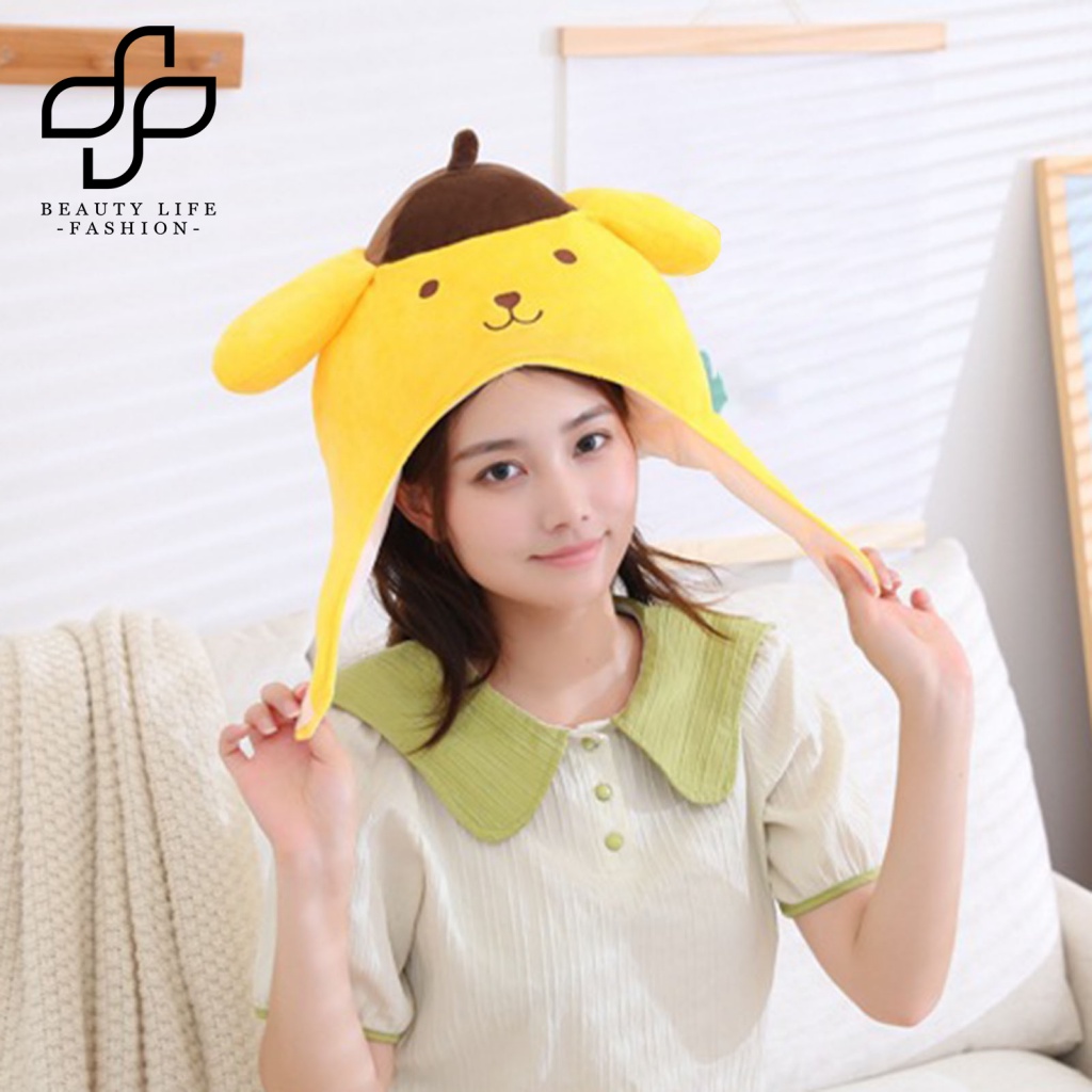 Mũ Hóa Trang Chú Chó Tai Ngắn 3D Bằng Lông Nhung Dễ Thương Xinh Xắn