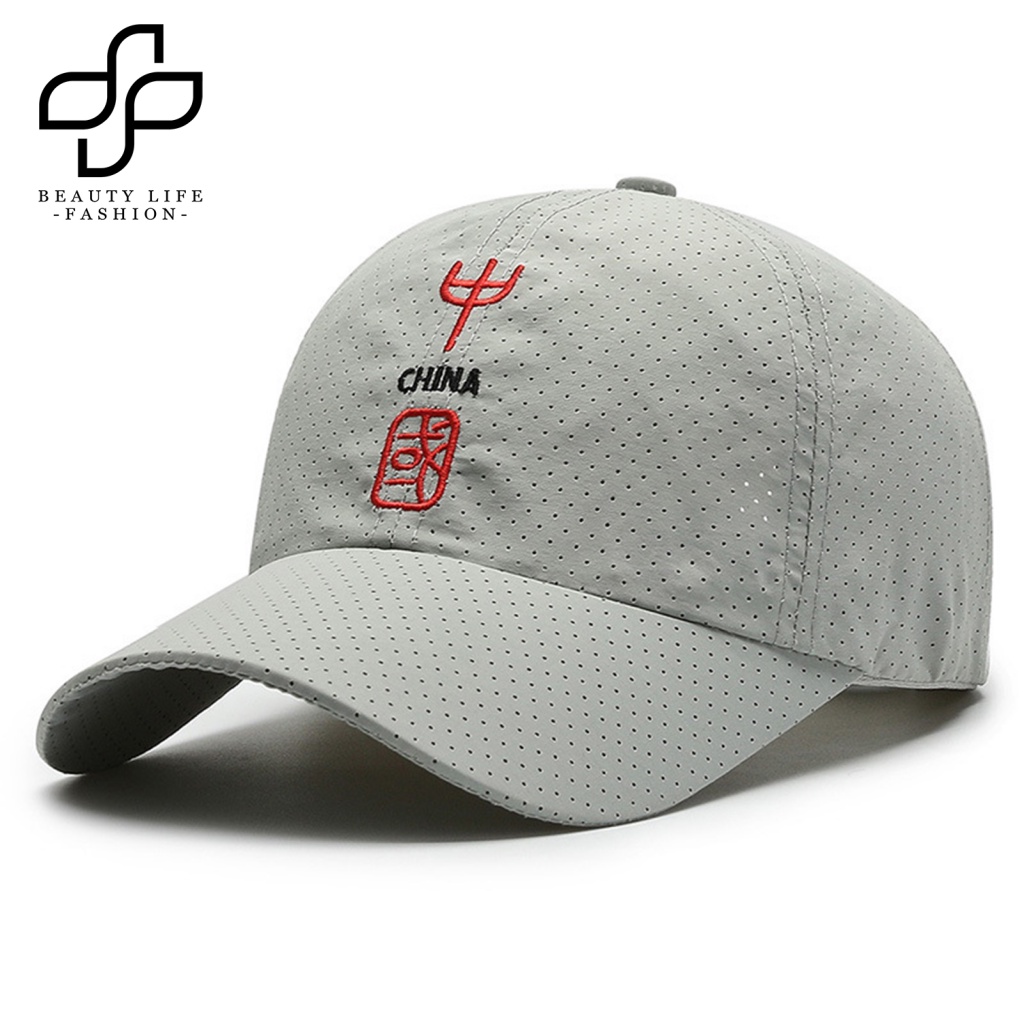 Mũ Lưỡi Trai Phối Lưới Thêu Chữ Thời Trang Cho Nam Nữ