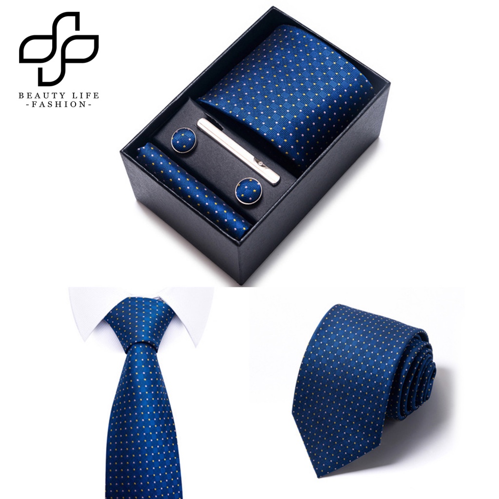 Bộ 4 Kẹp Cà Vạt / Khăn Quàng Cổ In Họa Tiết Sang Trọng Thời Trang Cho Nam