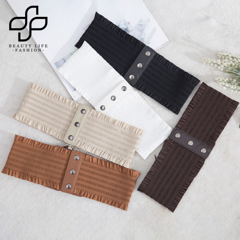 Thắt Lưng Bản Rộng Màu Trơn Co Giãn Tốt Thời Trang Dự Tiệc Cho Nữ