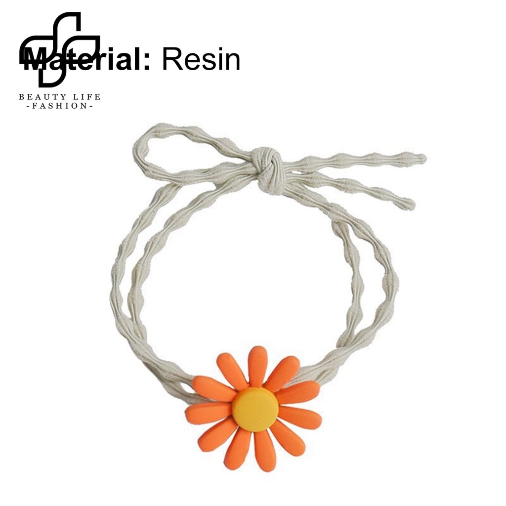 Dây Cột Tóc Co Giãn Đính Hoa 3D Bằng Nhựa Resin Có Thể Giặt Rửa Cho Bé