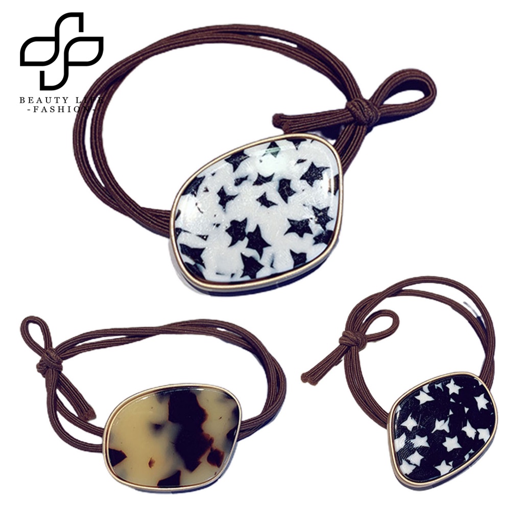 Dây Cột Tóc Hai Lớp In Họa Tiết Da Báo Chống Mài Mòn Cho Nữ