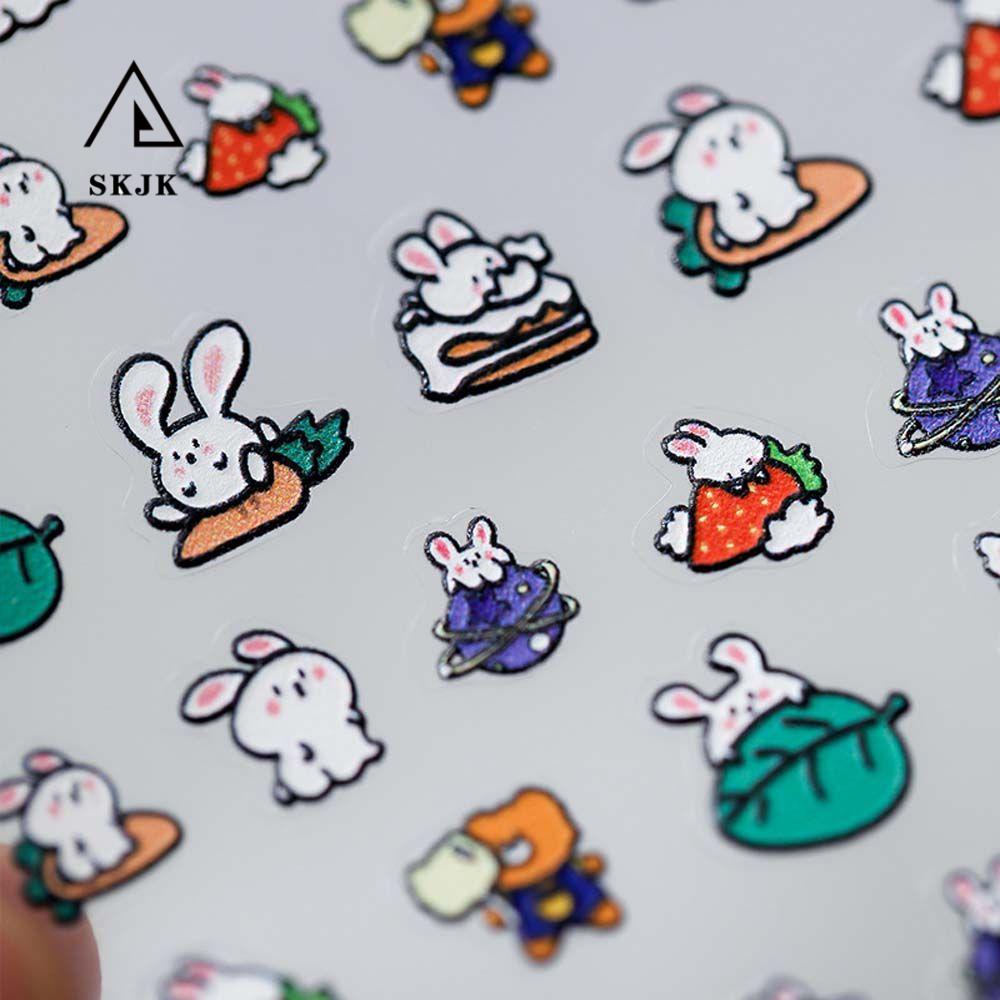 [Hàng mới về] Miếng dán trang trí móng tay 5d hình gấu Pooh/ cà rốt/ Winnie The Pooh dễ thương diy