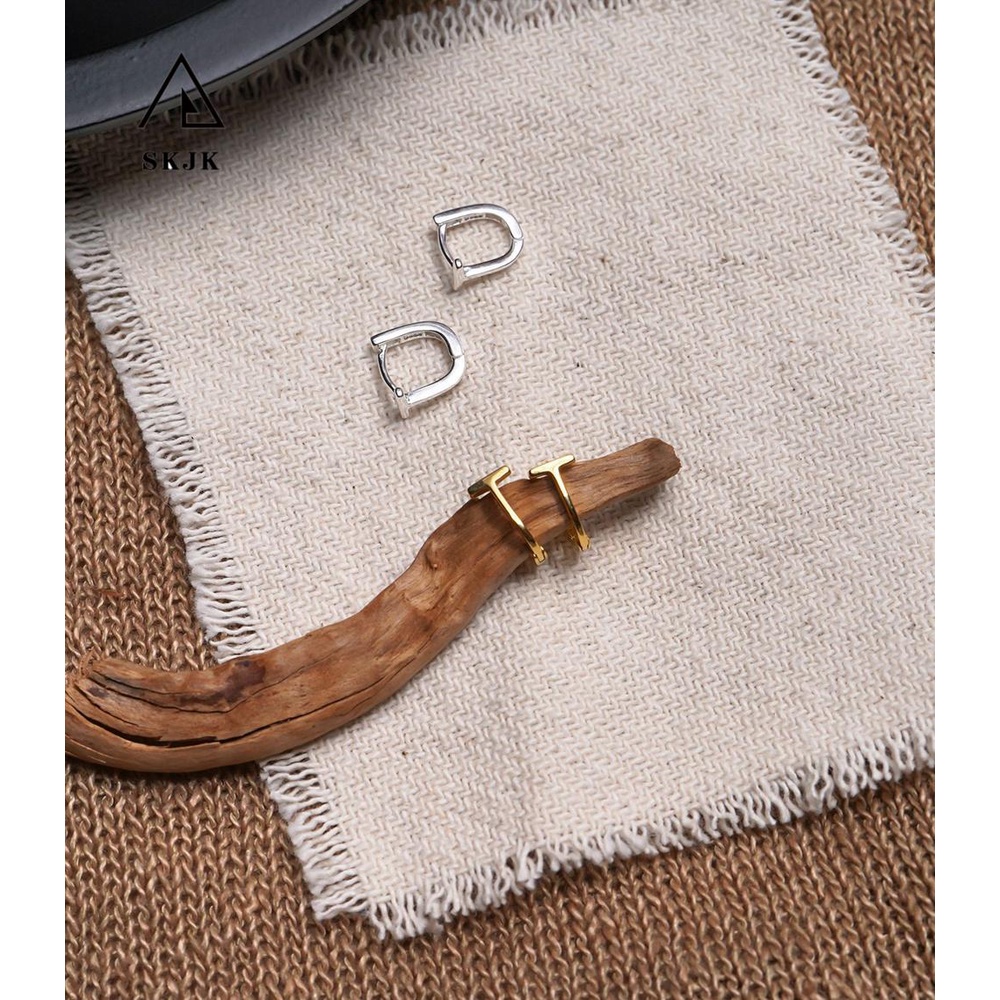 Khuyên Tai Hình Chữ T Bằng Đồng Thanh Lịch Phong Cách Hàn Quốc Cho Nữ