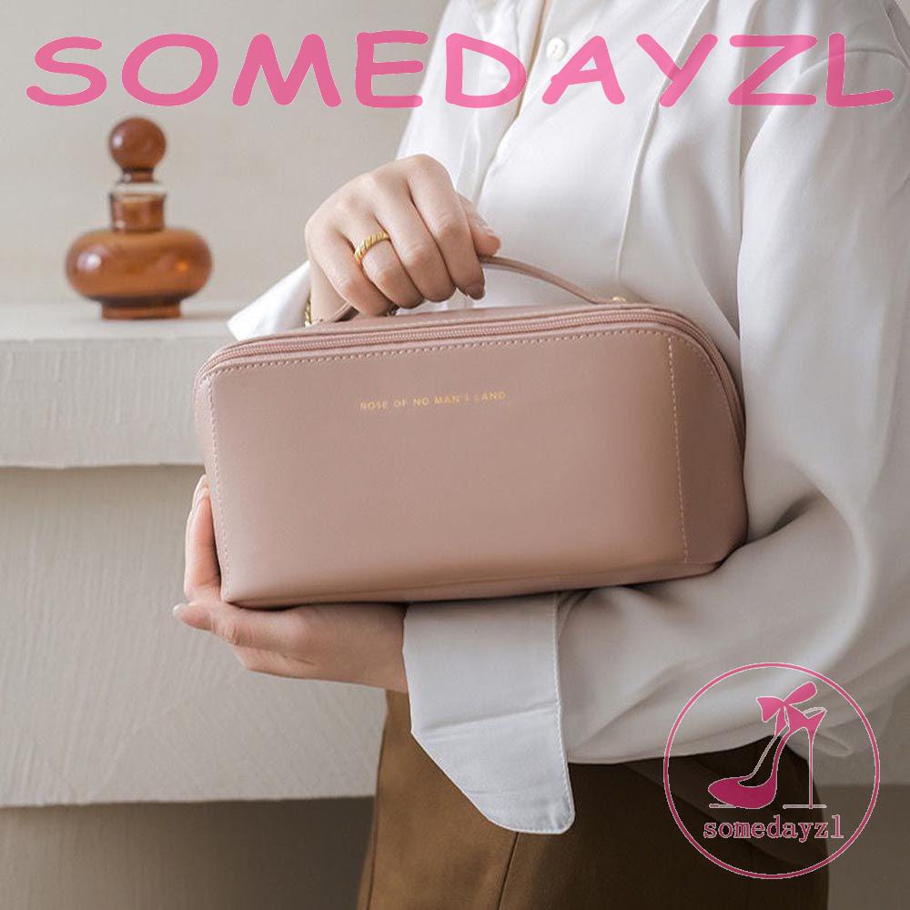 Túi Đựng Mỹ Phẩm Da PU Chống Thấm Nước In Chữ Thời Trang Cho Nữ