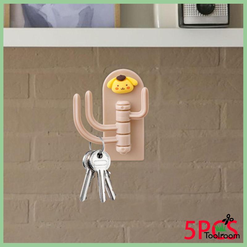 Set 5 Móc Treo Chìa Khóa Dạng Xoay Sáng Tạo Cho Phòng Ngủ