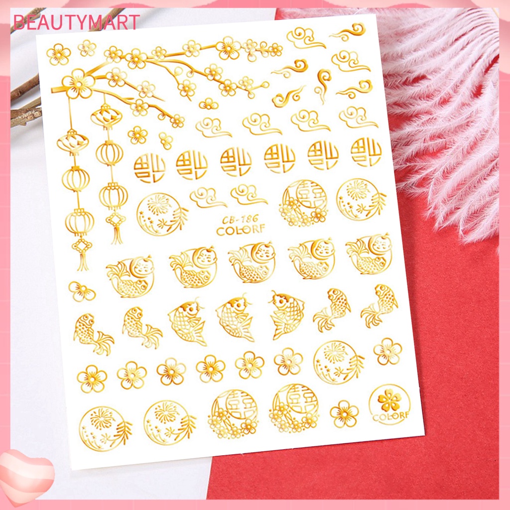 Miếng Dán Trang Trí Móng Tay Tự Dính Họa Tiết Bông Tuyết Năm Mới