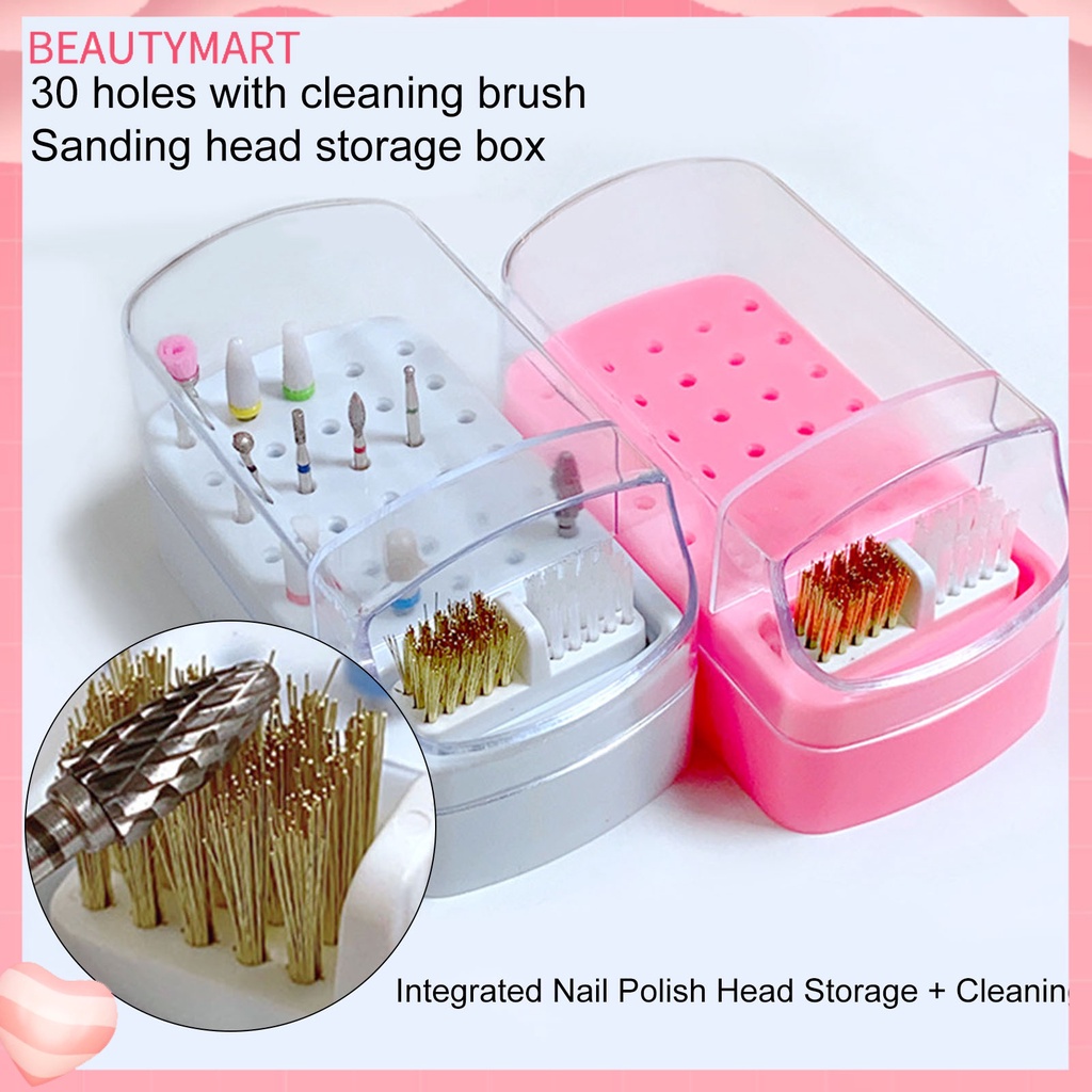 Giá Đỡ Mũi Khoan Móng Tay 30 Ngăn Chống Bụi Có Thể Giặt Lại Tiện Dụng