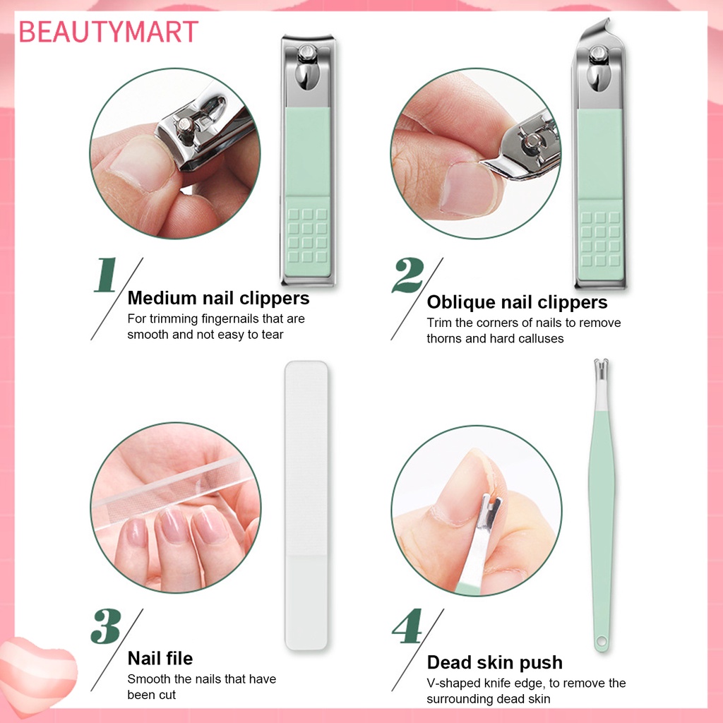 Bộ 16 Dụng Cụ Chăm Sóc Móng Tay / Lông Mày Chuyên Nghiệp Bằng Thép Không Gỉ