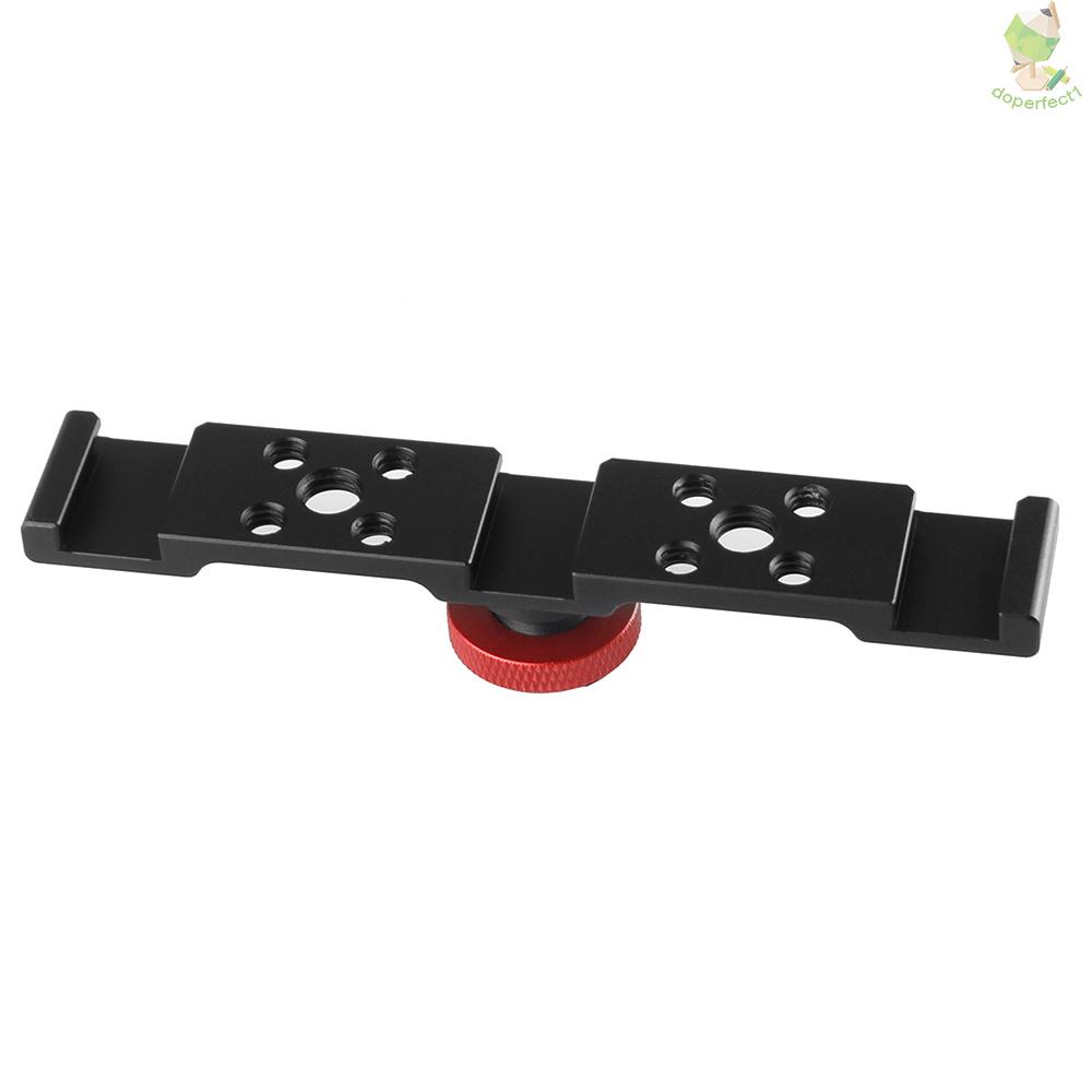 Aluminum Triple Cold Shoe Mount Plate Bracket for Camera Microphone LED Light Mounting   Came-6.5
