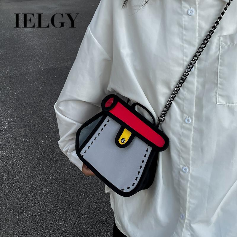 Túi Đeo Chéo Vai Vải canvas Hai Chiều Họa Tiết Hoạt Hình Dành Cho Nữ