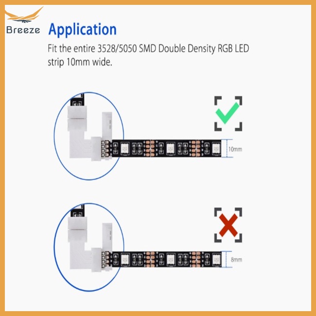 10 Đầu Nối Dây Đèn Led Chống Cháy 10mm 4 Pin 5050 / 3528 Rgb