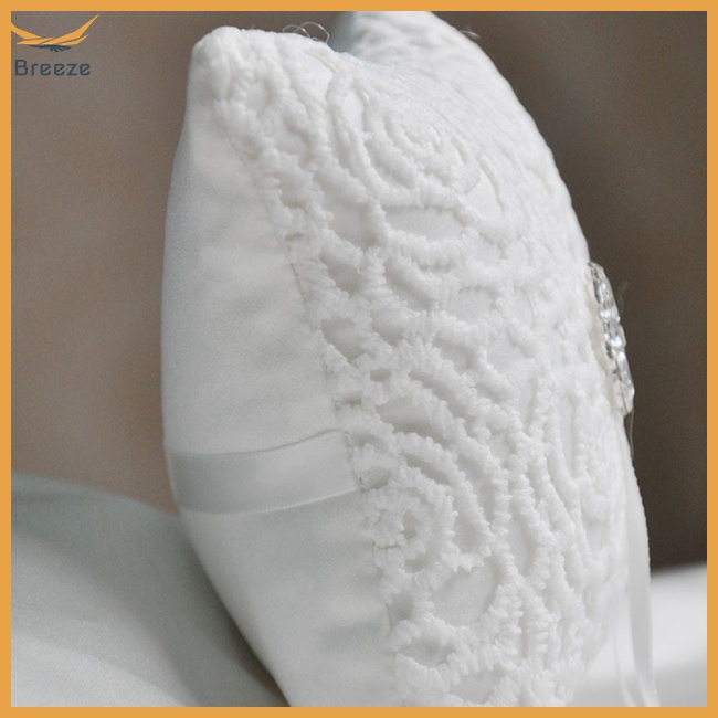 Gối Để Nhẫn Cưới Phối Ren Đính Đá Sang Trọng