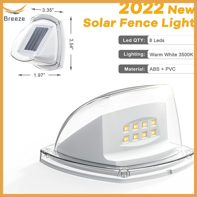 Đèn Led 8 Bóng Gắn Tường Sử Dụng Năng Lượng Mặt Trời Chống Thấm Nước Siêu Sáng