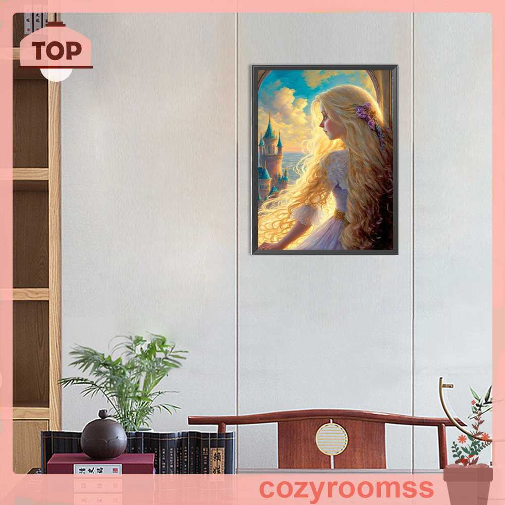 Tranh Đính Đá Kim Cương Toàn Bộ 5D DIY Hình Vẽ Cô Gái Trang Trí Nhà Cửa