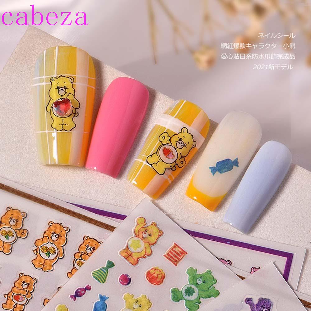 1 Miếng Dán Trang Trí Móng Tay Hình Gấu Nhiều Màu Dễ Thương