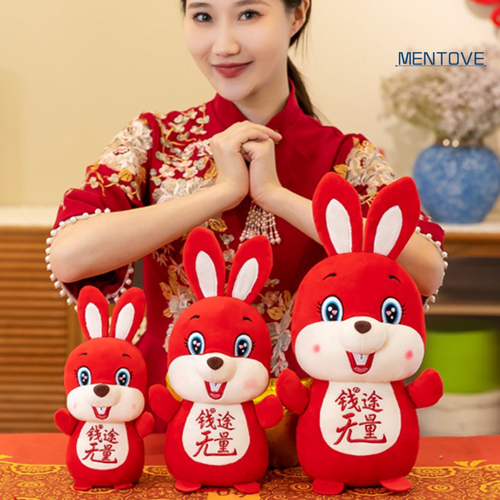 Thỏ Nhồi Bông May Mắn 20 / 25 / 30cm Trang Trí Phòng Ngủ Năm Mới 2023