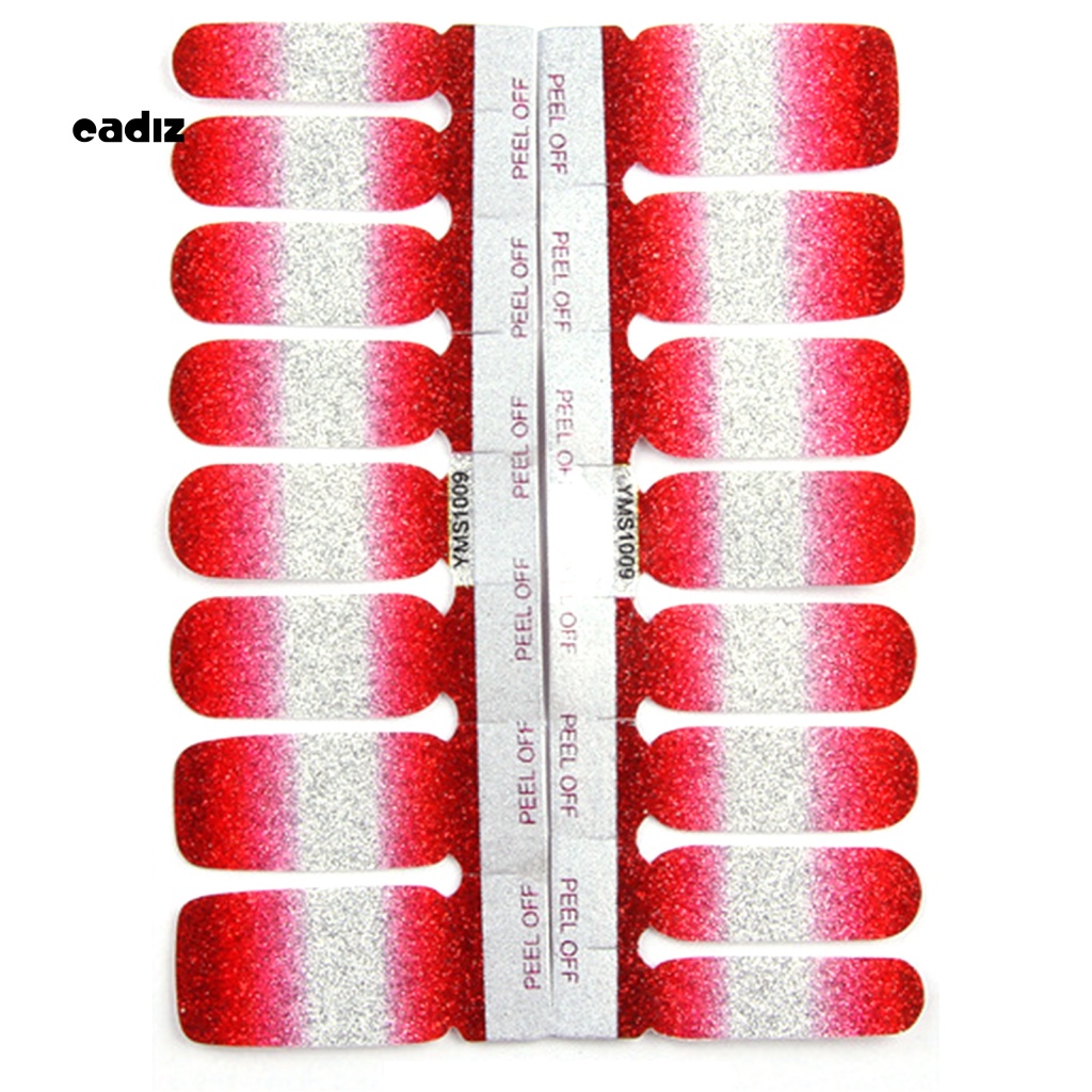 Miếng Dán Trang Trí Móng Tay Toàn Diện Màu Gradient Lấp Lánh