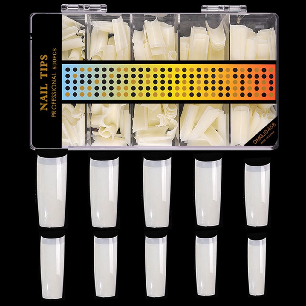 Bộ 500 Miếng Dán Nối Dài Móng Tay Che Phủ Toàn Diện DIY