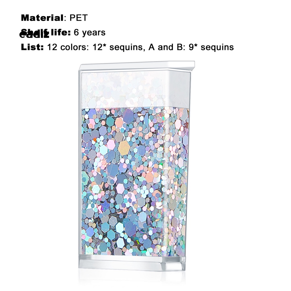 Set 9 / 12 Hạt Kim Tuyến 3D Nhiều Màu Sắc Bắt Sáng Trang Trí Móng Tay Nghệ Thuật