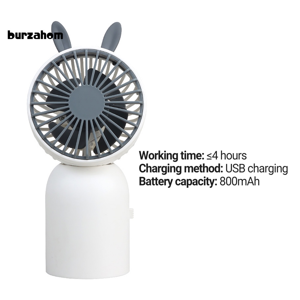 Quạt Làm Mát Mini Cầm Tay Hình Tai Thỏ Dễ Thương Có Thể Sạc Lại
