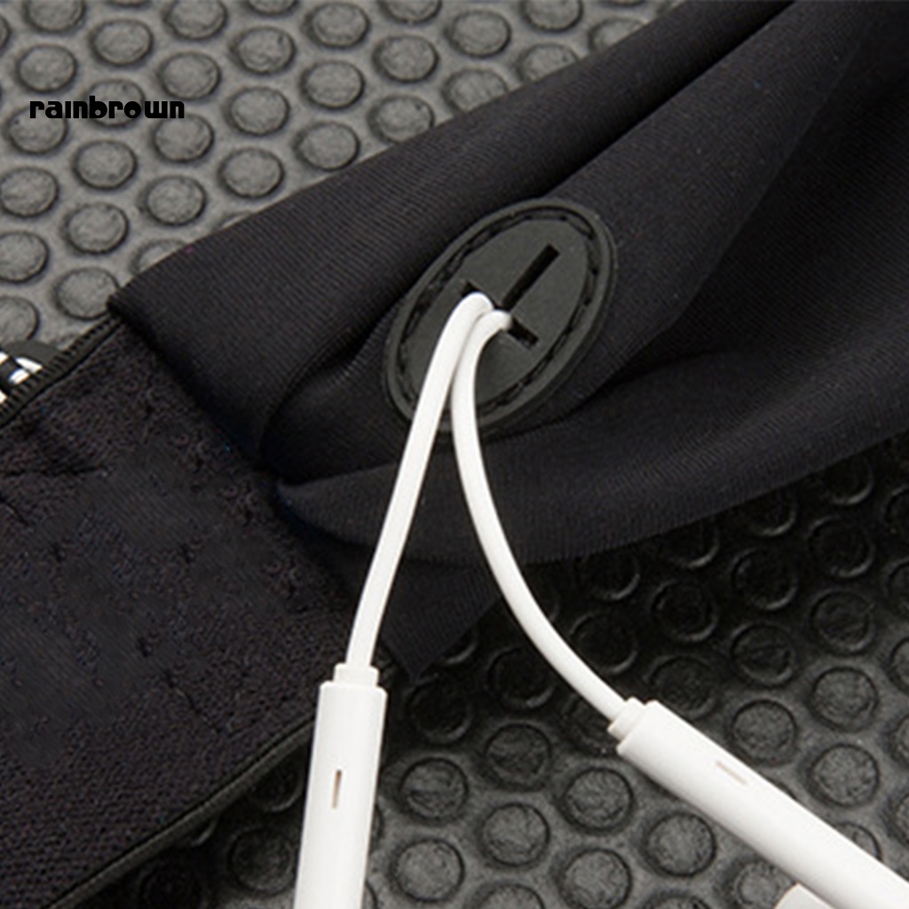 &lt; Rainbrown &gt; Túi Đeo Hông Đựng Điện Thoại Co Giãn Thiết Kế Phản Quang Chống Thấm Nước Có Khóa Kéo Có Thể Điều Chỉnh Nhanh Chóng Cho Unisex