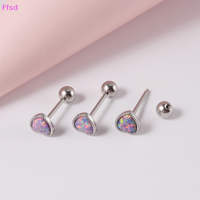{Ffsd} 1 Khuyên Lưỡi / Cơ Thể Bằng Thép Titan Nhiều Màu Sắc Hình Trái Tim Cho Nữ