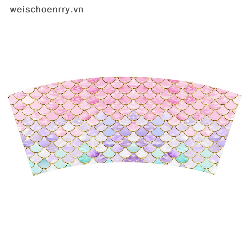 Bộ Cốc / Dĩa Giấy Dùng Một Lần In Hình Nàng Tiên Cá Đáng Yêu Dành Cho Bé Gái