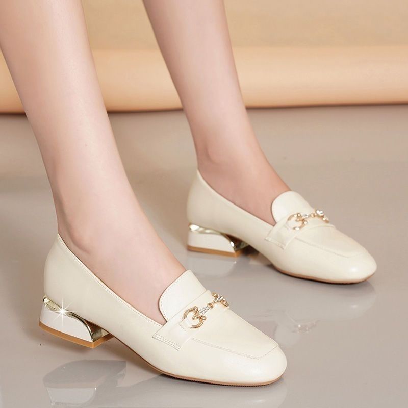 Giày Lười Da Thật Đế Mềm Dày Dặn Thời Trang Xuân Thu 2023 56B7 Cho Nữ