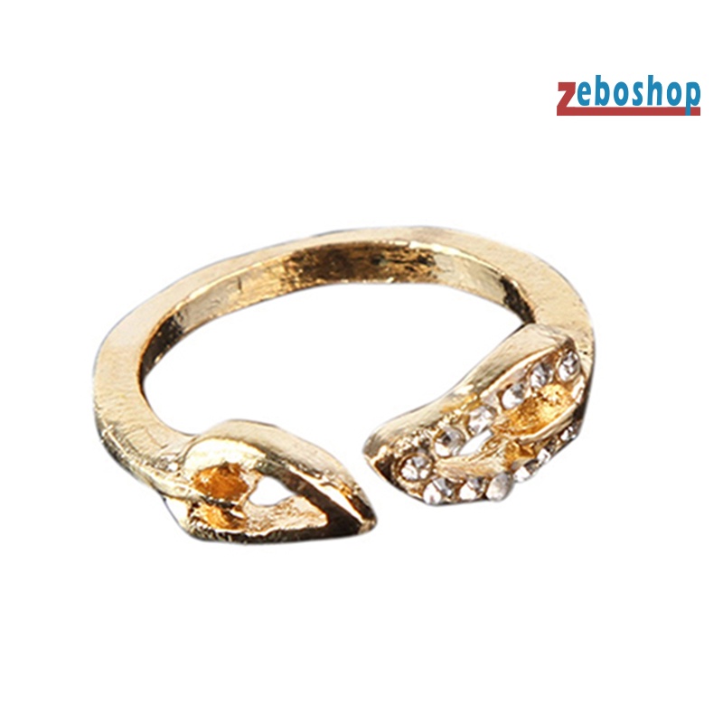 Nhẫn Hở Hai Chiếc Lá Đính Đá Thời Trang Dành Cho Nữ