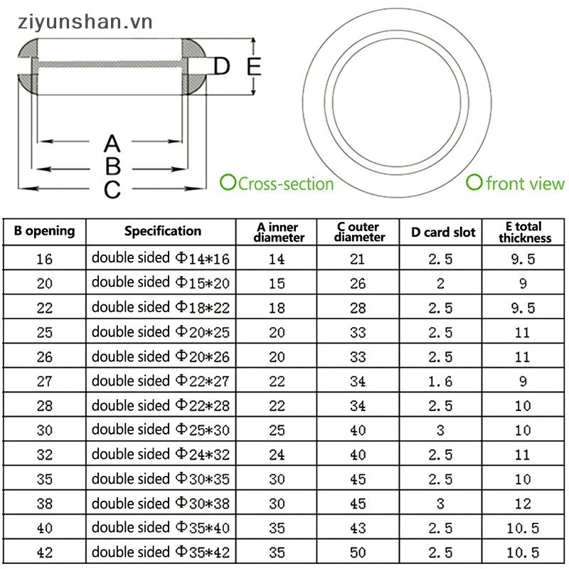 Set 10 Vòng Đệm Cao Su 16mm 20mm 22mm 25mm 27mm 30mm 32mm 35mm 38mm 40mm 42mm Sự Bảo Vệ