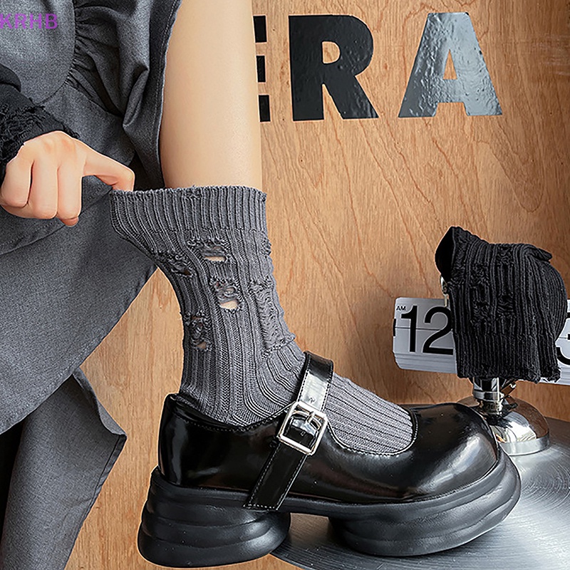 Vớ Dệt Kim Rách Thời Trang Harajuku Đường Phố Mới Cho Nữ