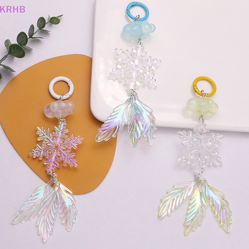 Móc Khóa Hình Bông Tuyết Bằng Acrylic Sáng Tạo Mới