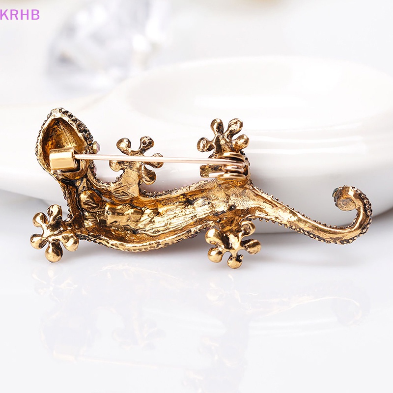 Khóa Cài Áo Hình Thằn Lằn Đính Đá Thời Trang Mới