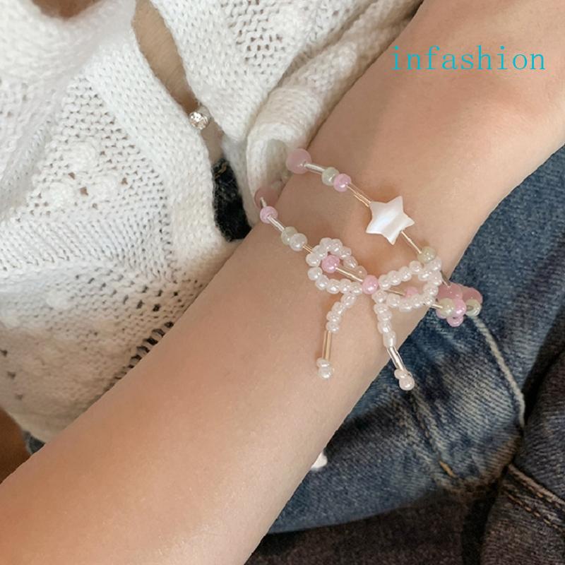 Vòng Tay Chuỗi Hạt Pha Lê Hai Lớp Dễ Thương Lãng Mạn Thời Trang Cho Nữ