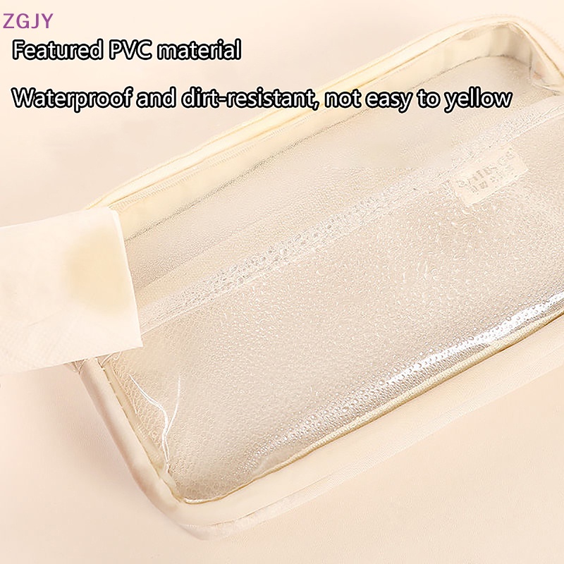 Túi Đựng Bút Trong Suốt Sức Chứa Lớn Có Khóa Kéo Tiện Dụng Cho Học Sinh Mới