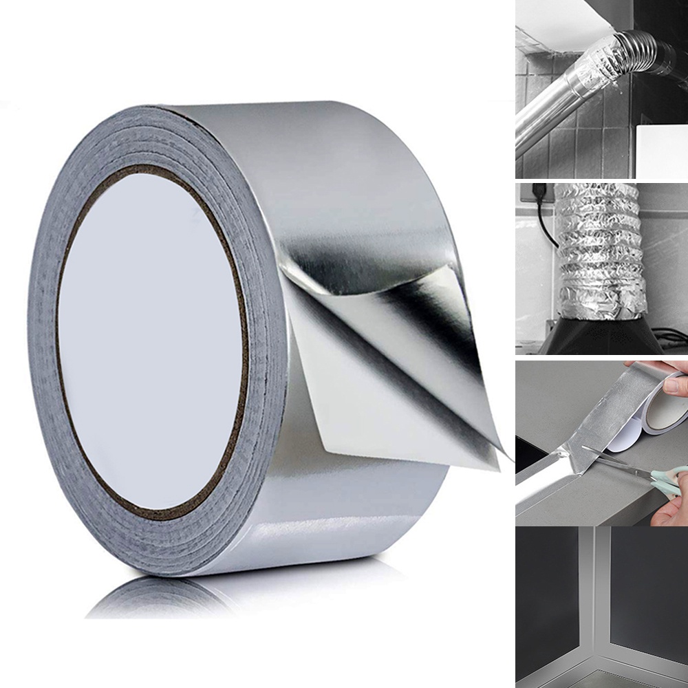 Cuộn Băng Keo Lá Nhôm Cách Nhiệt Chống Nắng / Rò Rỉ Chịu Nhiệt Cao 3mx3cm Cho Ống Xả Nhà Bếp