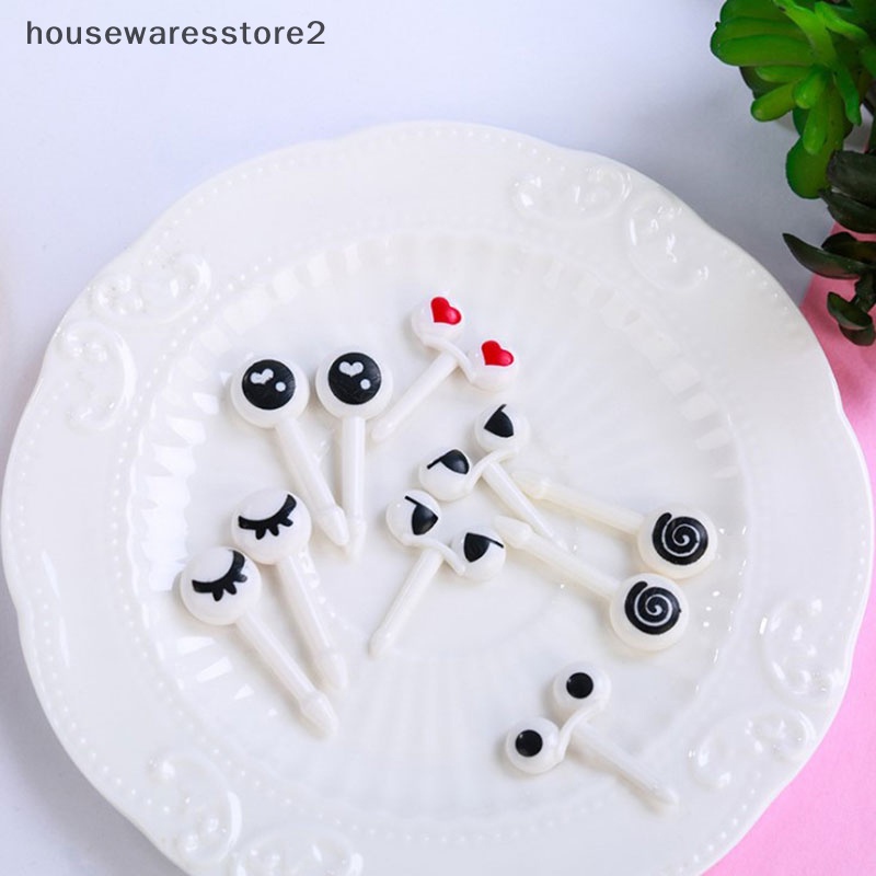 Set 2 / 10 Nĩa Ăn Trái Cây Bằng Nhựa Hình Hoạt Hình Dễ Thương