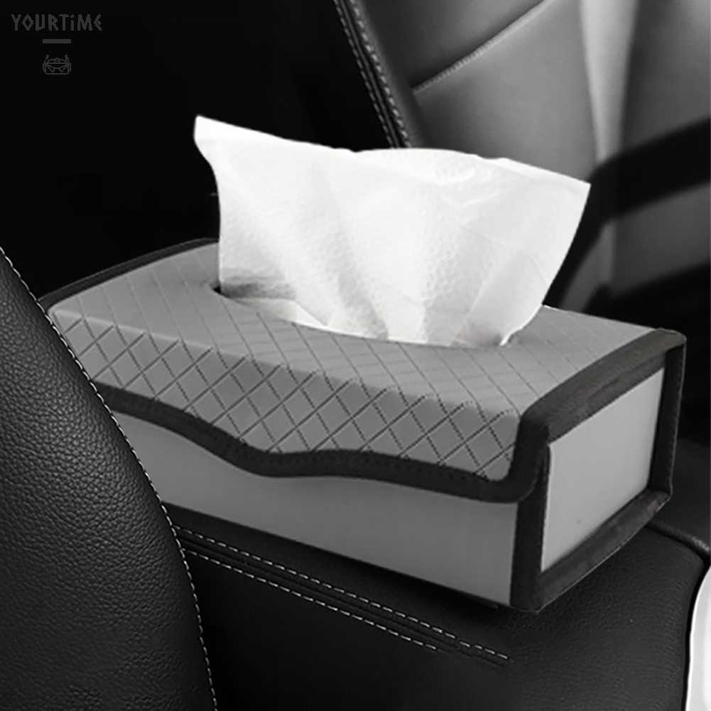 Hộp Đựng Khăn Giấy Bằng Da PU Cỡ Lớn Có Thể Gấp Gọn Tiện Dụng Cho Xe Hơi