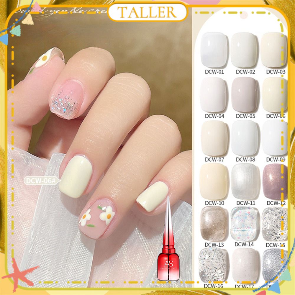 ✧Sẵn Sàng Stcok Như Kem Trắng Loạt Sơn Móng Tay Gel Màu Be Sữa Trắng Kem Màu Vàng Long Lanh Sequins Quang Trị Liệu Keo Móng Tay Nghệ Thuật Cho Cửa Hàng Móng Tay 18 Màu Sắc Cao Hơn