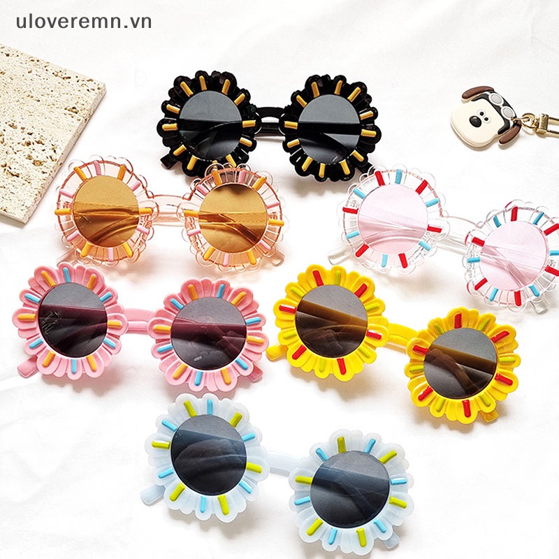 Kính Mát Tròn Chống Tia UV400 Hình Hoa Hướng Dương Dễ Thương Cho Bé