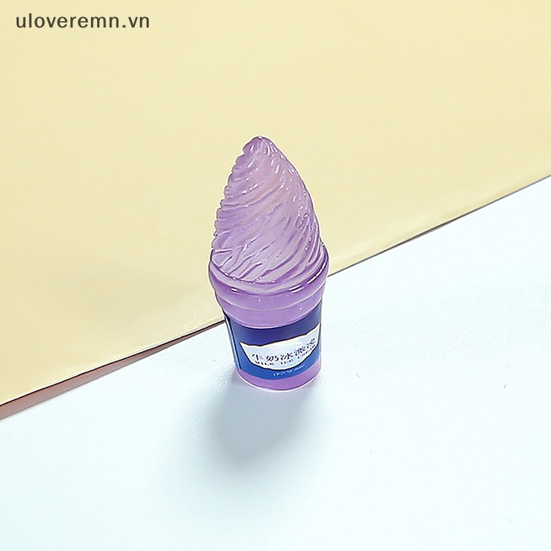 Bộ 5 Mô Hình Kem Hoạt Hình Mini Bằng Nhựa Resin Phát Quang Trang Trí Tiểu Cảnh
