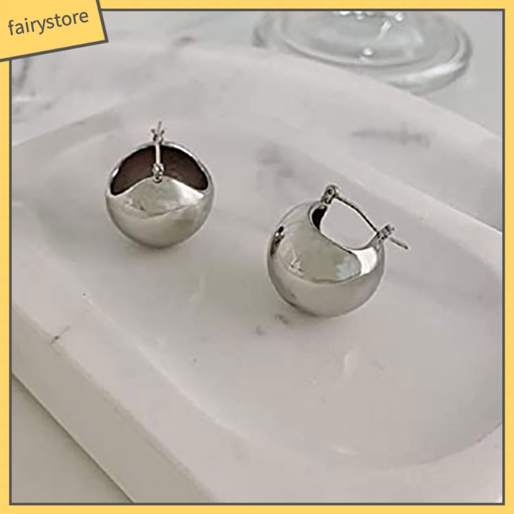 1 Đôi Bông Tai Hình Tròn Phong Cách Punk Tinh Tế Dành Cho Nữ