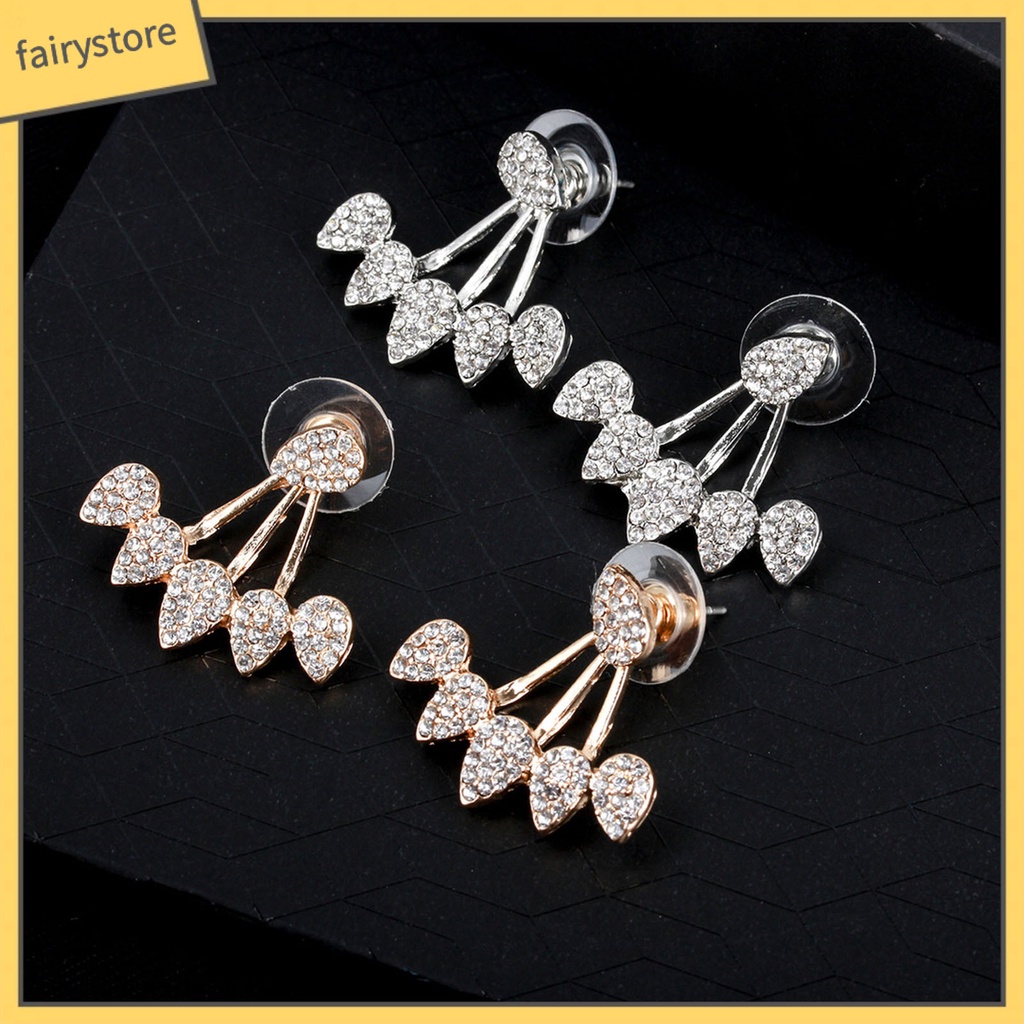1 Đôi Bông Tai Hình Giọt Nước Đính Đá Thời Trang Dành Cho Nữ